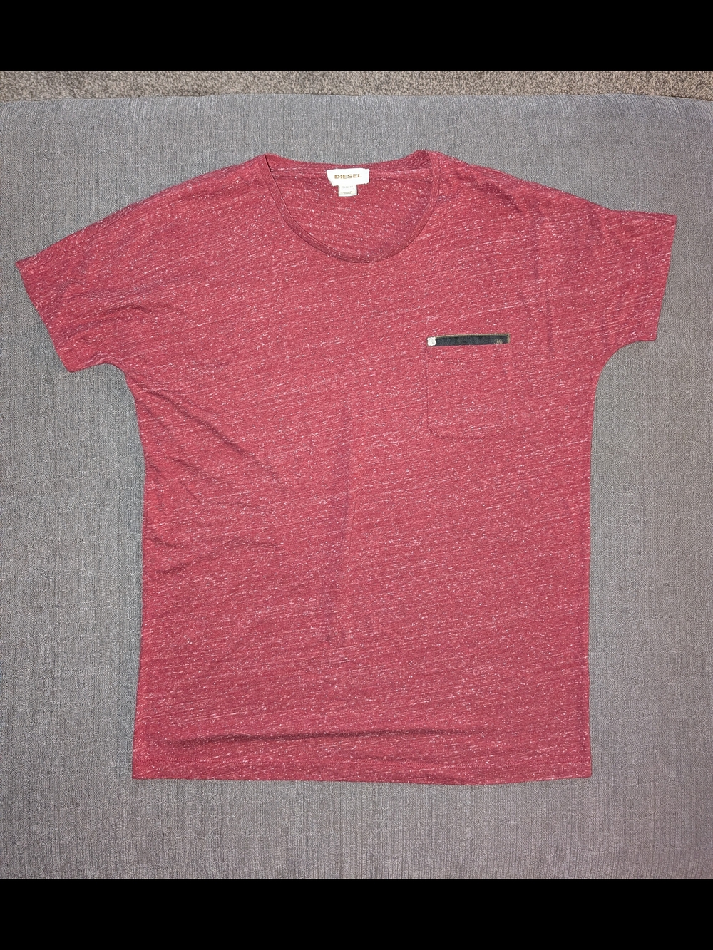 Diesel Men's Heather Maroon Crewneck Tee